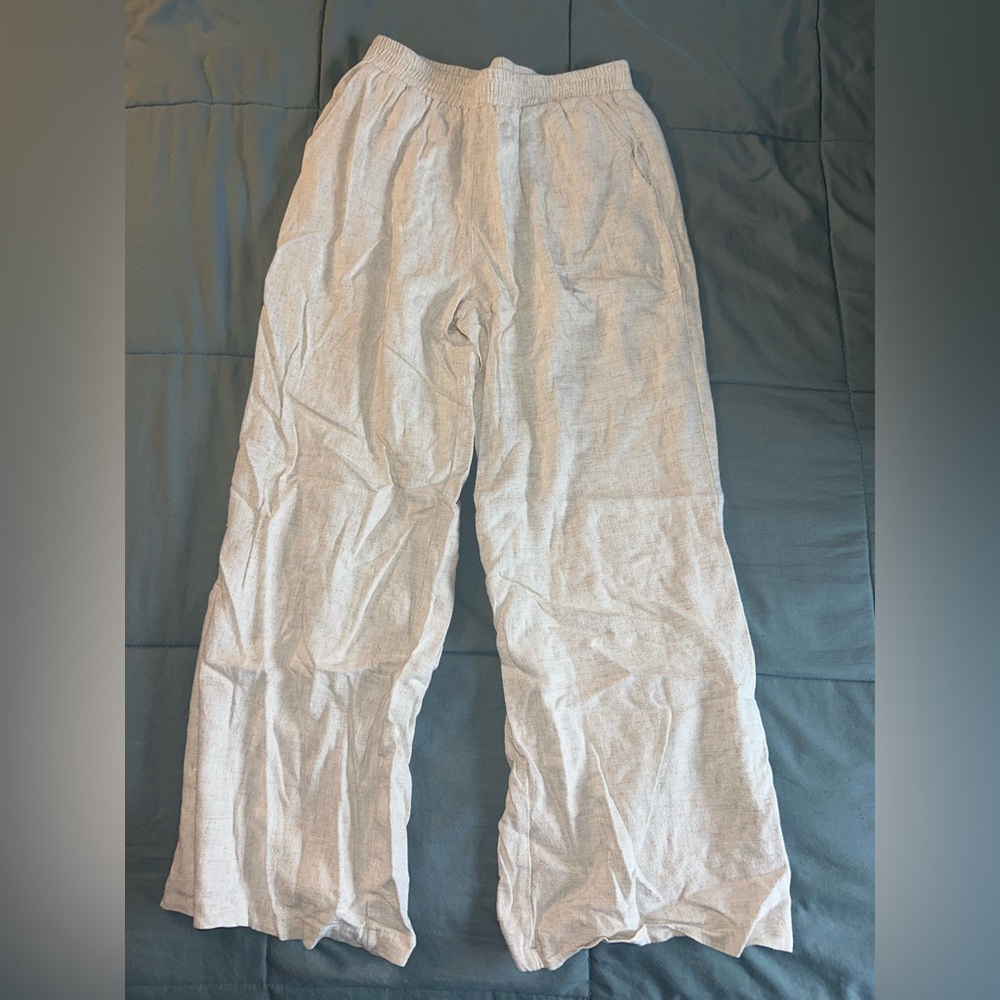 Beige Linen Pants